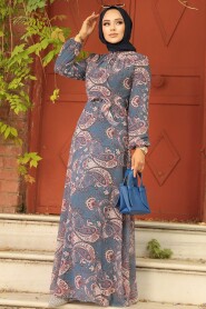  İndigo Blue Long Sleeve Dress 279081IM - 2