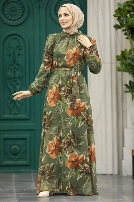  Khaki High Quality Dress 27932HK - NEVA STYLE