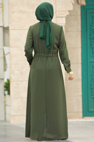 Neva Style - Khaki High Quality Turkish Abaya 10037HK - Thumbnail