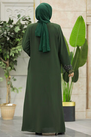  Khaki High Quality Turkish Abaya 62533HK - 5