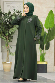  Khaki High Quality Turkish Abaya 62533HK - 2