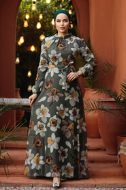  Khaki Hijab Dress 279325HK - 1