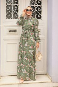  Khaki Hijab Dress 29711HK - 1