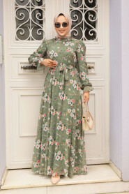  Khaki Hijab Dress 29711HK - 2