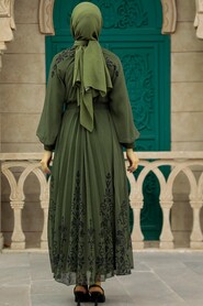  Khaki Hijab Dress 3817HK - 2