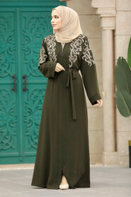  Khaki Hijab For Women Abaya 90701HK - 1
