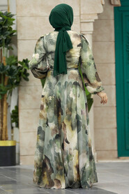  Khaki Hijab For Women Dress 33095HK - 3
