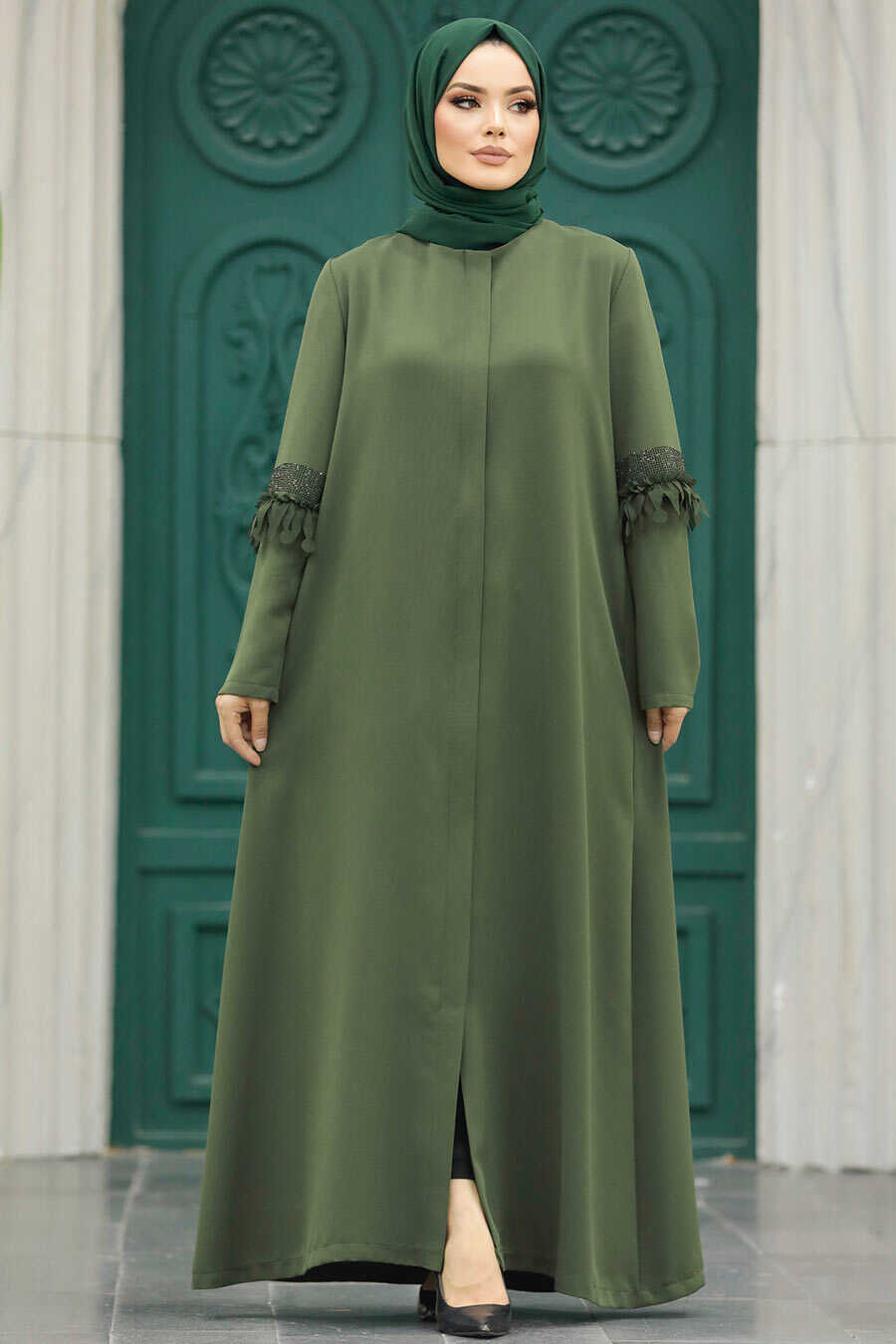 Neva Style - Khaki Hijab For Women Turkish Abaya 10021HK