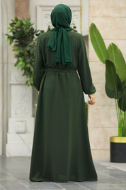 Khaki Hijab For Women Turkish Abaya 62534HK - 3