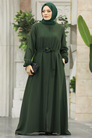  Khaki Hijab For Women Turkish Abaya 62534HK - 2