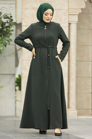 Neva Style - Khaki Hijab Turkish Abaya 60125HK - Thumbnail