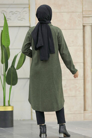 Neva Style - Khaki Hijab Turkish Tunic 5951HK - Thumbnail
