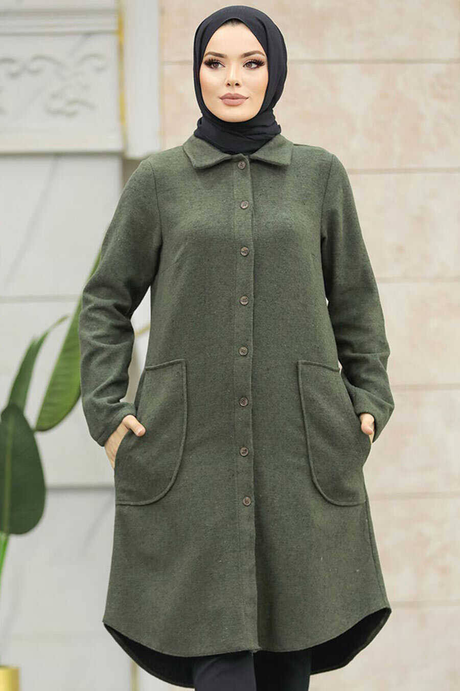 Neva Style - Khaki Hijab Turkish Tunic 5951HK