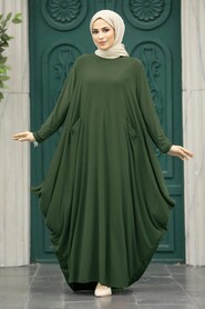  Khaki Long Dress for Muslim Ladies 1686HK - NEVA STYLE