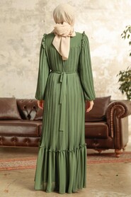  Khaki Long Dress for Muslim Ladies 3958HK - 3