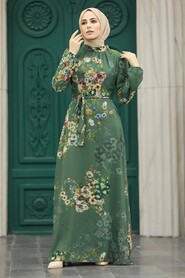  Khaki Long Muslim Dress 279319HK - 2