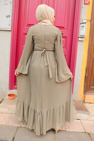  Khaki Long Muslim Dress 2884HK - 2