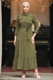  Khaki Long Sleeve Dress 40971HK - 2