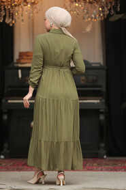  Khaki Long Sleeve Dress 40971HK - 3