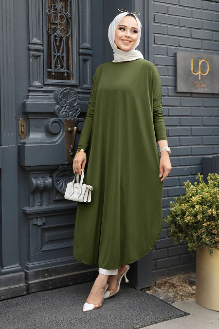  Khaki Long Sleeve Tunic 17350HK - NEVA STYLE