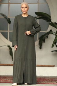  Khaki Long Turkish Abaya 20018HK - 1