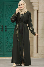  Khaki Modest Abaya 23152HK - 1