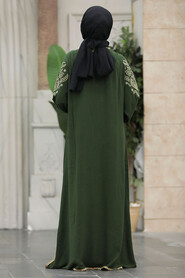  Khaki Modest Abaya Dress 10135HK - 3