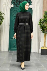  Khaki Modest Dress 1781HK - 2