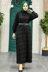  Khaki Modest Dress 1781HK - 1