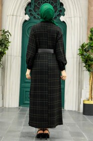  Khaki Modest Dress 1781HK - 3