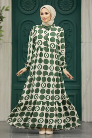  Khaki Modest Dress 89741HK - 1