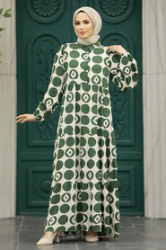  Khaki Modest Dress 89741HK - 2