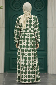  Khaki Modest Dress 89741HK - 3
