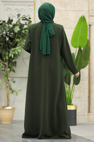  Khaki Modest Turkish Abaya 62535HK - 5