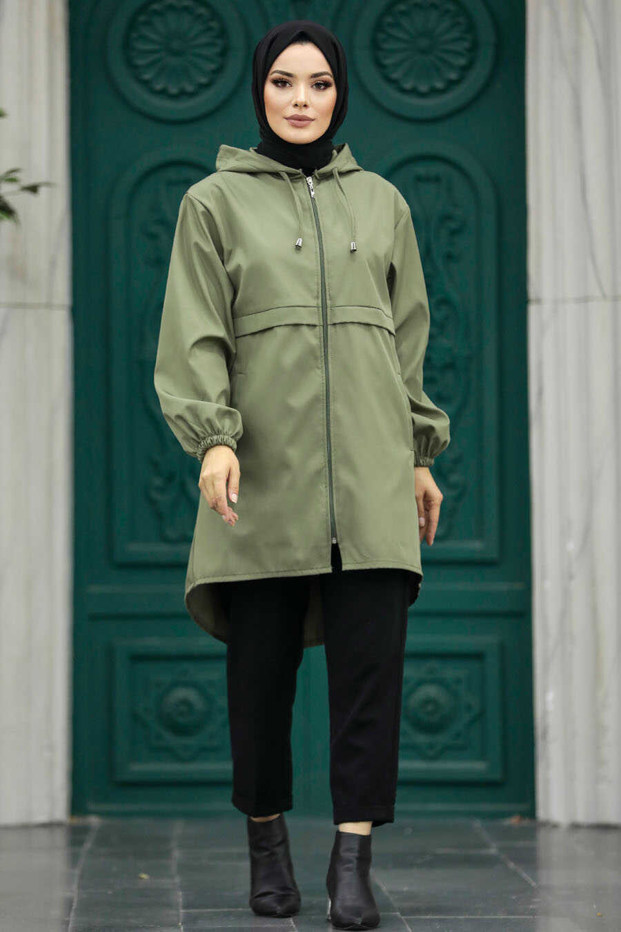 Neva Style - Khaki Muslim Coat 5957HK