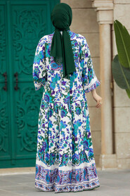 Neva Style - Khaki Muslim Dress 50622HK - Thumbnail
