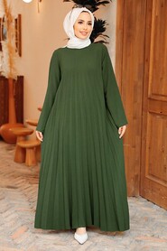  Khaki Muslim Long Dress Style 76840HK - NEVA STYLE