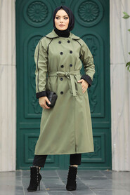  Khaki Muslim Trench Coat 5371HK - 2