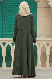  Khaki Muslim Turkish Abaya 1102HK - 3