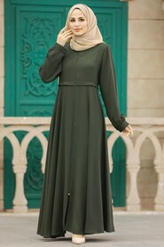  Khaki Muslim Turkish Abaya 1102HK - 2