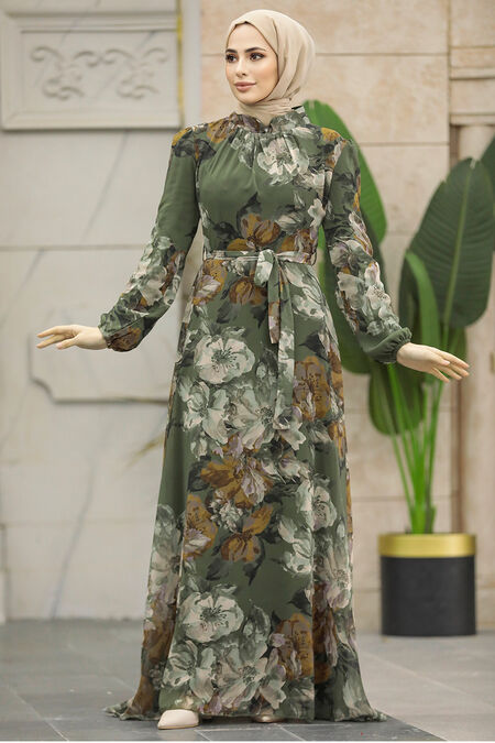  Khaki Plus Size Dress 279318HK - NEVA STYLE