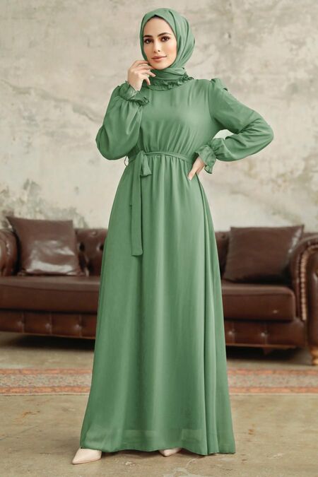  Khaki Plus Size Dress 2971HK - NEVA STYLE