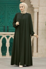  Khaki Plus Size Turkish Abaya 62316HK - NEVA STYLE