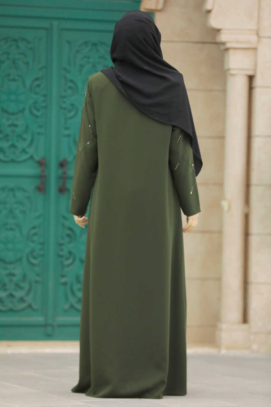 Neva Style - Khaki Plus Size Turkish Abaya 625HK
