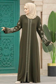  Khaki Women Abaya 90201HK - 2