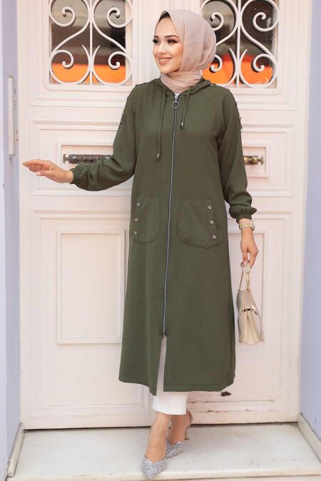  Khaki Women Coat 511HK - NEVA STYLE