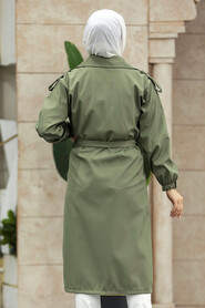  Khaki Women Trench Coat 647HK - 4