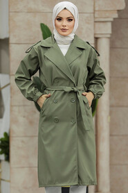  Khaki Women Trench Coat 647HK - 1