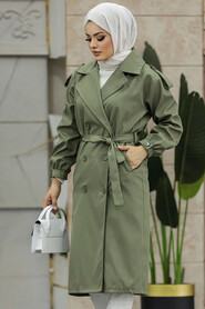  Khaki Women Trench Coat 647HK - 3