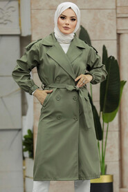  Khaki Women Trench Coat 647HK - 2